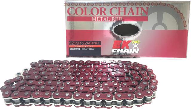 EKシール エヌマ 525-112 チェーン 525SR-X2 メタルレッド 112L MLJ カシメジョイント 4571291827608 ★00-8843 525SR-X2(AR;NP)-112メタル