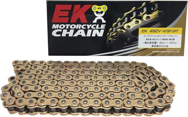 EKシール エヌマ 428-106 チェーン 428ZV-X ゴールド 106L SKJ セミプレスクリップジョイント ★00-9144 4571291804692 428ZV-X(GP;GP)-106