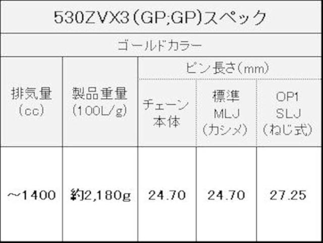 EKシール エヌマ 530-126 チェーン 530ZV-X3 ゴールド 126L SLJ スクリュージョイント ★00-9349 4571291813021 530ZV-X3(GP;GP)-126ゴール_2