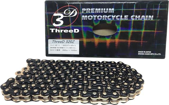 ThreeD エヌマ 520-106 チェーン 520Z/3D ブラック/ゴールド 106L MLJ カシメジョイント ★00-9822 4571291801820 520Z/3D(BK;GP)P=GP-106