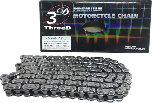 ThreeD エヌマ 525-112 チェーン 525Z/3D シルバー 112L MLJ カシメジョイント ★00-9864 4571291802001 525Z/3D(CR;-)-112シルバー