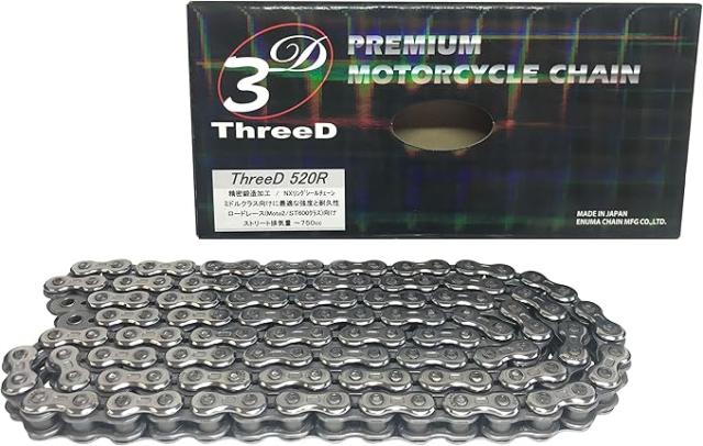 ThreeD エヌマ 520-150 チェーン 520R/3D シルバー 150L MLJ カシメジョイント ★00-9944 4571291803619 ThreeD520R/3D(CR;-)-150シルバー