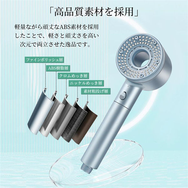 シャワーヘッド ナノバブル マイクロナノバブル 節水 増圧 ナノバブル 10段階モード 水圧 保湿 シャワー スパレベル ミスト 大面積 高洗浄力 ヘアケア 頭皮 毛穴 取付簡単_10