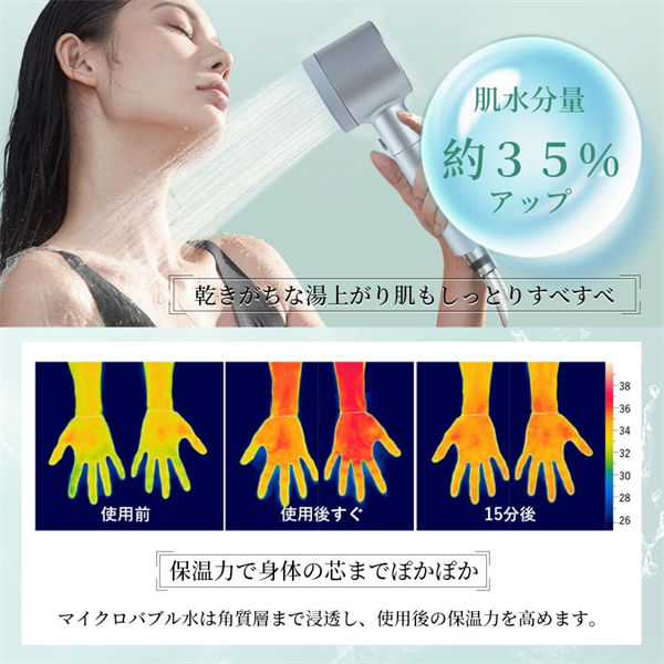 シャワーヘッド ナノバブル マイクロナノバブル 節水 増圧 ナノバブル 10段階モード 水圧 保湿 シャワー スパレベル ミスト 大面積 高洗浄力 ヘアケア 頭皮 毛穴 取付簡単_8