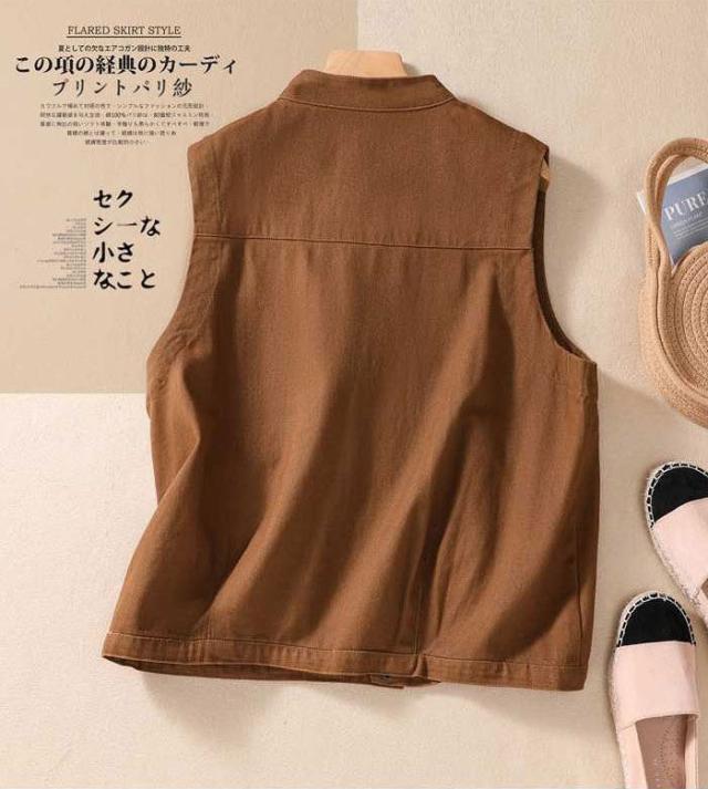 ベスト ジレ レディース ノースリーブ 綿 トップス 綿ベスト ネック 春 秋 夏 レイヤード風 大人可愛い ナチュラル 体型カバー 涼しい 着痩せ おしゃれ 送料無料 春夏 大きいサイズ サマーベスト サマー きれいめ カジュアル_8