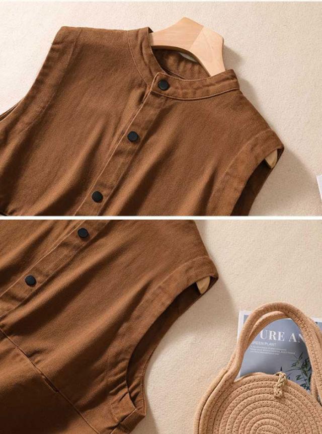 ベスト ジレ レディース ノースリーブ 綿 トップス 綿ベスト ネック 春 秋 夏 レイヤード風 大人可愛い ナチュラル 体型カバー 涼しい 着痩せ おしゃれ 送料無料 春夏 大きいサイズ サマーベスト サマー きれいめ カジュアル_9