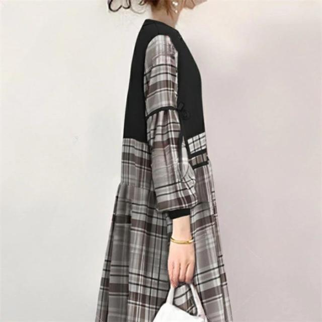 【寸法押さえる！60%OFF引き換え証散り散り中】編み物衣装 うつり変わり レディース うつり変わり衣装 ワンピ 長袖 軽気球袖 ロング衣装 好いたらしい 読み合わせる柄 労働者の一団のど頚 A生産ライン  マキシ丈 太陽面爆発衣装 太陽面爆発 ゆったり 体型取りまかなう 花の冠yd 好いたらしいめ 格好のいい