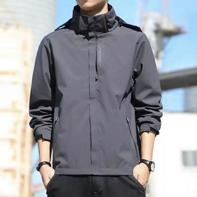 ウィンドブレーカー メンズ マウンテンパーカー 秋 アウター ウインドブレーカー レディース 春服 大きいサイズ 男女兼用 無地 撥水耐汚 防水 防風 薄手 軽量 ジャンパー ライトジャケット ブルゾン 帽子取り アウトドア 通勤通学 旅行 登山 春用_15