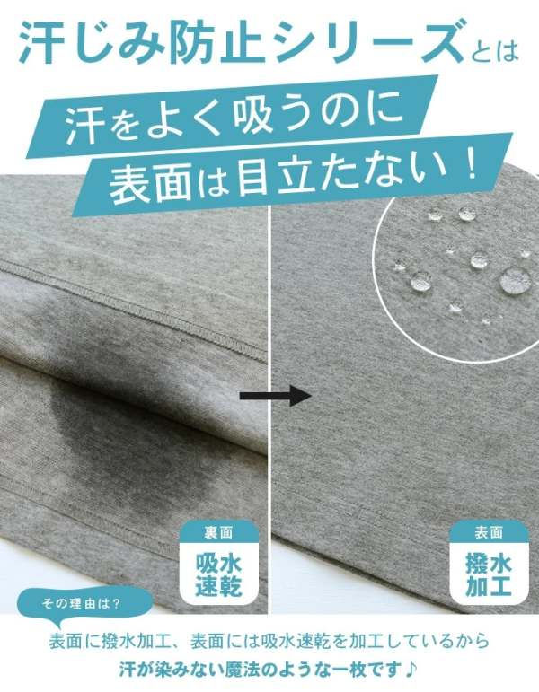 汗しみない マキシワンピース UVカット 吸水加工×撥水加工 コットン100％ 汗しみないウエアシリーズ 半袖 袖なし_2