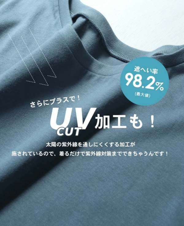 汗しみない マキシワンピース UVカット 吸水加工×撥水加工 コットン100％ 汗しみないウエアシリーズ 半袖 袖なし_4