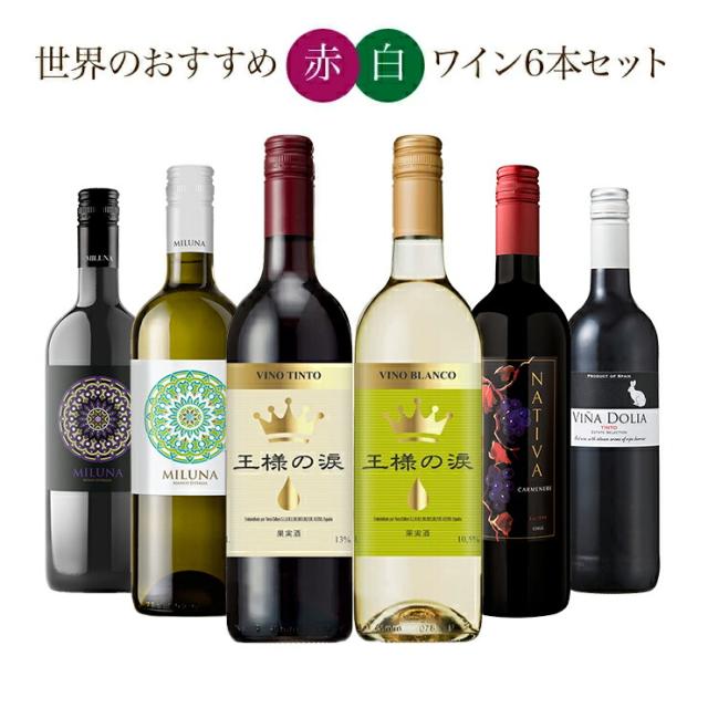 ソムリエが選ぶ 世界の赤＆白 ワインセット 750ml 6本 赤 白 ワイン 飲み比べ チリ スペイン イタリア 週末セール 送料無料