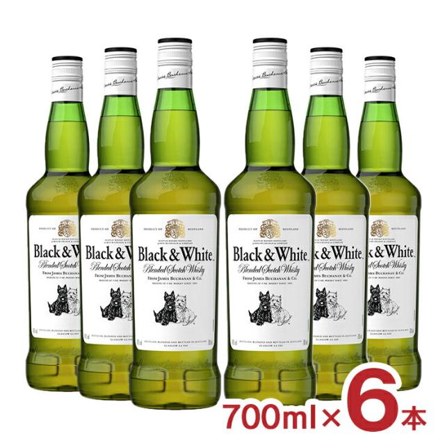 ウイスキー スコッチ ブラック＆ホワイト スコッチ 700ml 6本 ブレンデッド スコットランド 送料無料 ブラックアンドホワイト