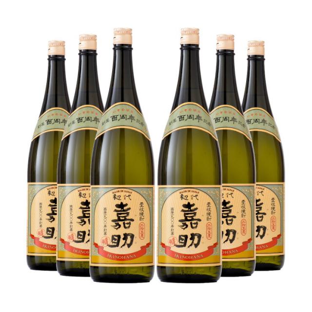 壱岐の華 麦 初代嘉助 25度 1800ml 6本 1ケース 麦 焼酎  むぎ 取り寄せ品 送料無料
