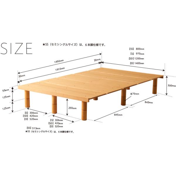木製 ベッドフレーム 「Mjuk（ミューク）【ヘッドレスタイプ】ダブルサイズ（D） 」　ヘッドボードなし すのこ ベッドフレーム ウォールナット 石崎家具_6