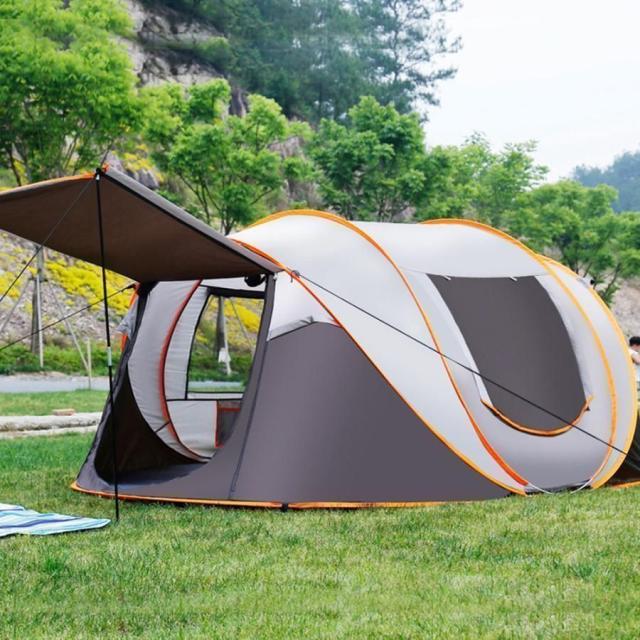 【人気商品】大型 ワンタッチテント ファミリー ポップアップテント 簡易テント ルームテント スタートパッケージ ドーム 1人用 2人用 3人用 4人用 テント ビーチテン 【カーキ 280*200*120CM】