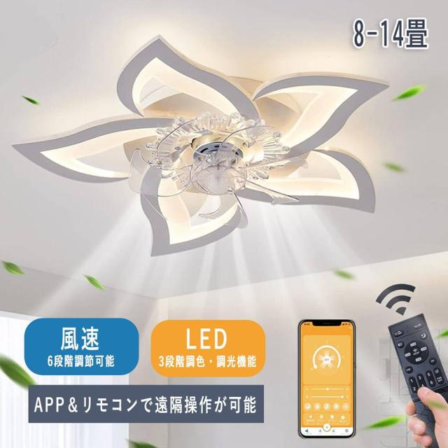 シーリングファンライト 薄型 70cm 調光調色 サーキュレーター リモコン シーリングファン LED APP控制 扇風機付き 10畳 12畳