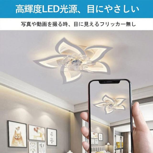 シーリングファンライト 薄型 70cm 調光調色 サーキュレーター リモコン シーリングファン LED APP控制 扇風機付き 10畳 12畳