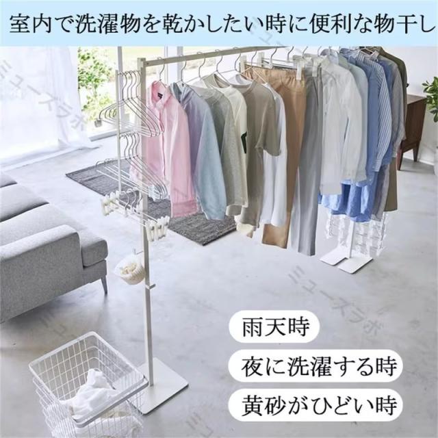 物干しスタンド 屋外 コンパクト収納 室内干しスタンド 折りたたみ 洗濯 物干し スタンド 折りたたみ 物干し 室内 屋外兼用 布団干し 折りたたみ 洗濯物干し 屋外 布団干し 室内干し 部屋干し 一時干し ランドリー 布団干し おりたたみ 花粉 黄砂 対策_2