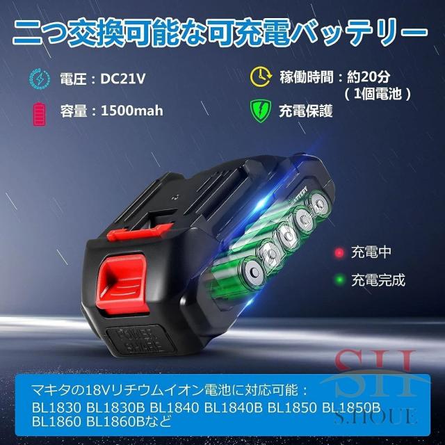 【1.5Ah大収容能力蓄電池×2枚】 コーキングガン 電動 コーキングガン コードレス 申し受ける式 最高限度火器 4座標軸迅速さかい繕う能力のある コーキングくっ付ける剤火器 マキタ18v蓄電池取り替えっこ PSE允許済み