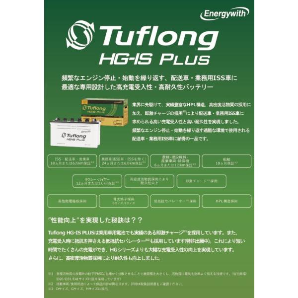 HSG105D31R エナジーウィズ Tuflong HG-IS PLUS タフロング バッテリー 配送車・業務用アイドリングストップ車に_1