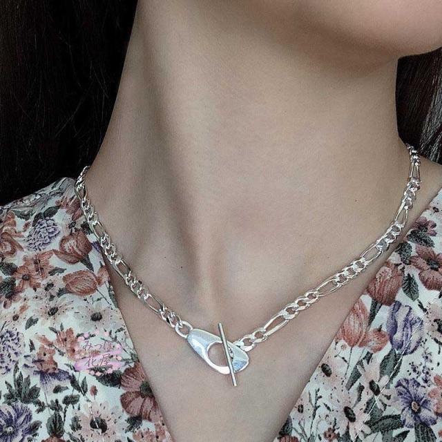 ネックレス レディース アクセサリー シルバー925 太幅 マンテル チェーン シンプル おしゃれ かわいい ギフト プレゼント