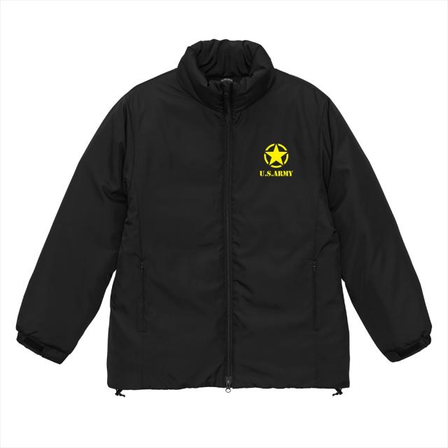 オール・ベーシックス フェイクダウンジャケット 中綿 スタンドカラー U.S.ARMY ロゴプリント シームレス 中綿ジャケット パデッドジャケット アウター アメカジ ミリタリー メンズ レディース ユニセックス