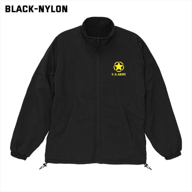 オール・ベーシックス トラックジャケット リバーシブル 2WAY U.S.ARMY ロゴプリント ナイロン フリース トレーニングジャケット ナイロンジャケット ウインドブレーカー フリースジャケット アウター ブルゾン アメカジ メンズ レディース ユニセックス