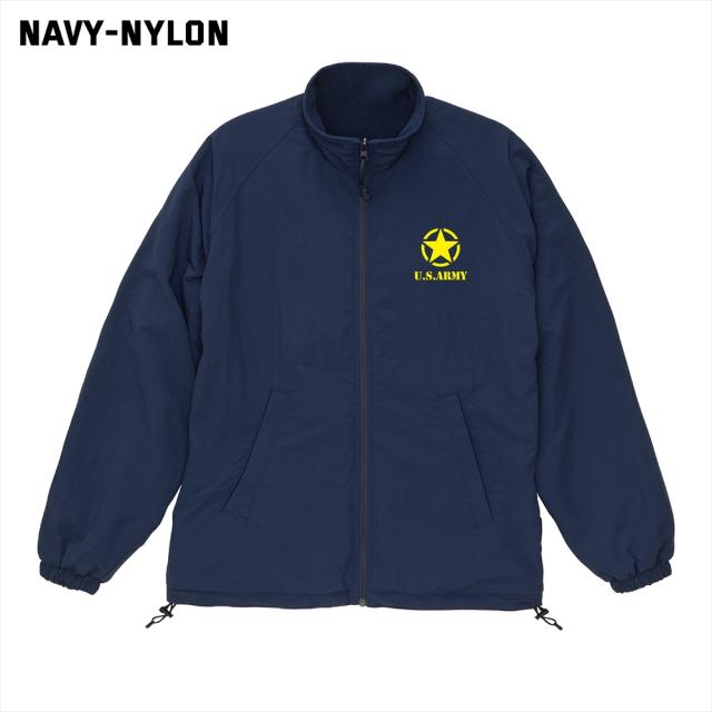 オール・ベーシックス トラックジャケット リバーシブル 2WAY U.S.ARMY ロゴプリント ナイロン フリース トレーニングジャケット ナイロンジャケット ウインドブレーカー フリースジャケット アウター ブルゾン アメカジ メンズ レディース ユニセックス