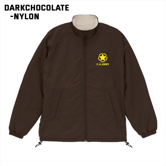 オール・ベーシックス トラックジャケット リバーシブル 2WAY U.S.ARMY ロゴプリント ナイロン フリース トレーニングジャケット ナイロンジャケット ウインドブレーカー フリースジャケット アウター ブルゾン アメカジ メンズ レディース ユニセックス
