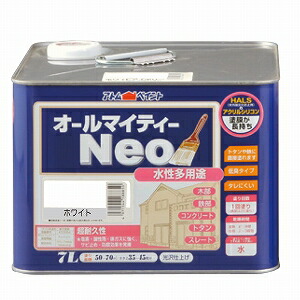 アトムハウスペイント（塗料/ペンキ） 水性オールマイティーネオ 7L ホワイト