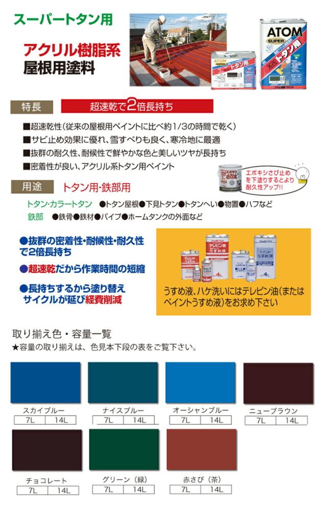 アトムハウスペイント （塗料/ペンキ） 油性スーパートタン用 14L 茶系色　各色_1