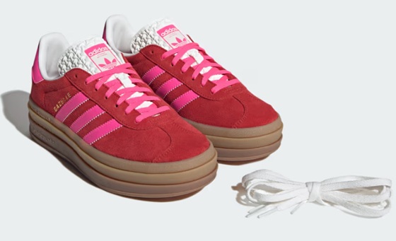 【adidas】IH7496 adidas GAZELLE BOLD W RED/PINK アディダス ガゼルボールド レッド/ピンク レディース スニーカー 厚底 ローカット シューズ 大人靴_1