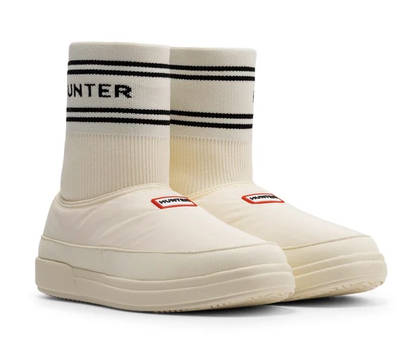 【SALE】【HUNTER】UFS7113REN-SDB IN/OUT KNITTED SOCK SLIPPER SHADEDWHITE/BLACK ハンター イン/アウト ハンター ニッテッド ソック スリッパ シェイデッドホワイト / ブラック スリッポン 大人靴 レディース 冬靴 靴下