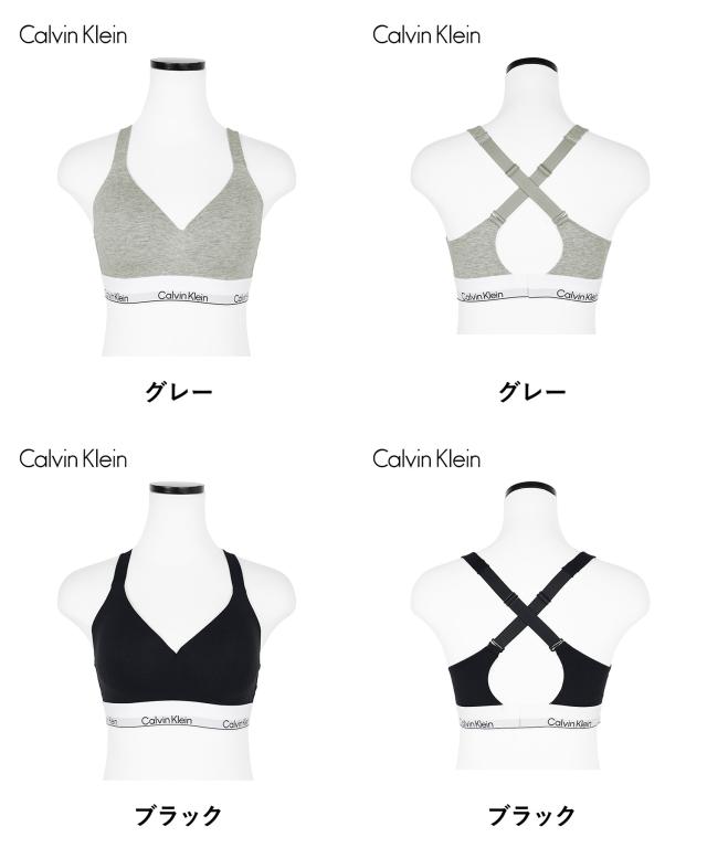 メール便 カルバンクライン Calvin Klein スポーツブラ レディース アンダーウェア 高級 ブランド 3/4カップ おしゃれ スポーツ ジム ヨガ スポブラ ノンワイヤー 綿 綿混 コットンストレッチ カップ付き ロゴ ワンポイント 無地 ブランド 女性_10
