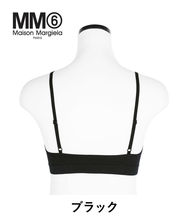 エムエム6 メゾン マルジェラ MM6 Maison Margiela スポーツブラ レディース アンダーウェア おしゃれ かっこいい 綿 綿混 コットンストレッチ 高級 カレンダータグ ロゴ ワンポイント 無地 ブランド 女性 プチギフト 誕生日_2