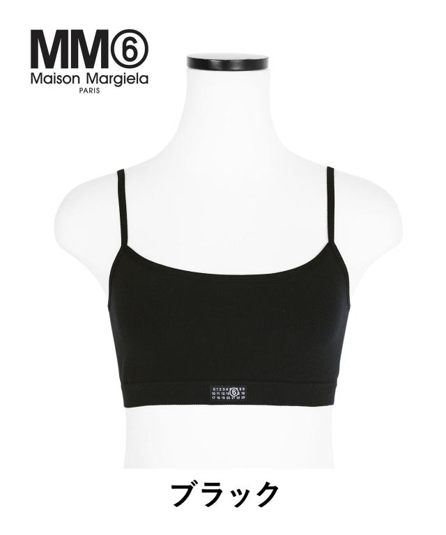 エムエム6 メゾン マルジェラ MM6 Maison Margiela スポーツブラ レディース アンダーウェア おしゃれ かっこいい 綿 綿混 コットンストレッチ 高級 カレンダータグ ロゴ ワンポイント ブランド 女性 プチギフト 誕生日_1