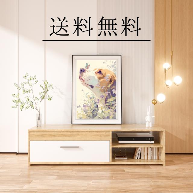 【蝶犬戯舞 - ビーグル犬の子犬 No.1】春・蝶・子犬・アートポスター・犬の絵・犬の絵画・犬のイラスト_3
