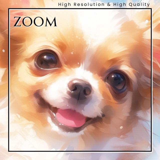 【蝶犬戯舞 - チワワ犬の子犬 No.5】春・蝶・子犬・アートポスター・犬の絵・犬の絵画・犬のイラスト