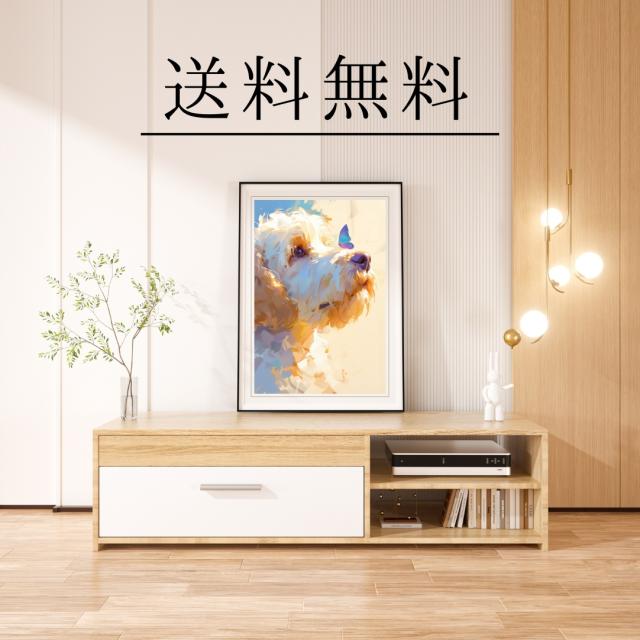【蝶犬戯舞 - ゴールデンドゥードル犬の子犬 No.5】春・蝶・子犬・アートポスター・犬の絵・犬の絵画・犬のイラスト_3