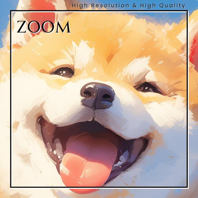 【蝶犬戯舞 - 柴犬・豆柴犬の子犬 No.2】春・蝶・子犬・アートポスター・犬の絵・犬の絵画・犬のイラスト