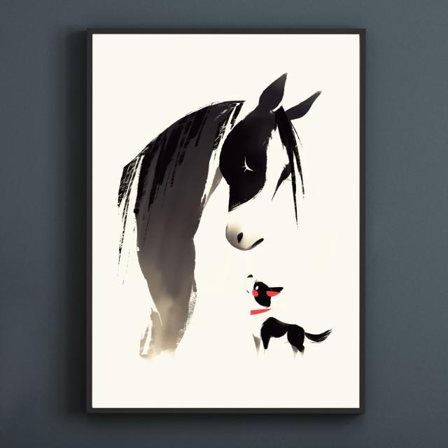 【福寿（2026年） - チワワ犬 No.2】午年・馬・謹賀新年・賀正・新春・迎春・子犬・ペットロス・うちの子・記念日・アートポスター・犬の絵・犬のイラスト・ギフト・プレゼント
