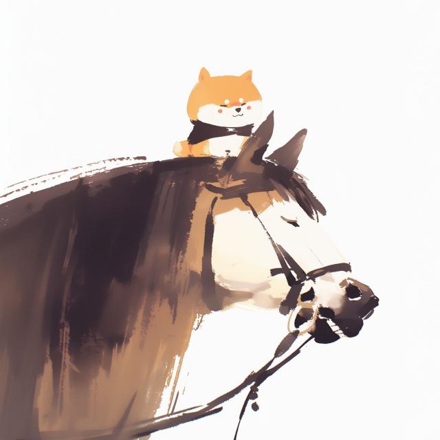 【福寿（2026年） - 柴犬・豆柴犬 No.4】午年・馬・謹賀新年・賀正・新春・迎春・子犬・ペットロス・うちの子・記念日・アートポスター・犬の絵・犬のイラスト・ギフト・プレゼント
