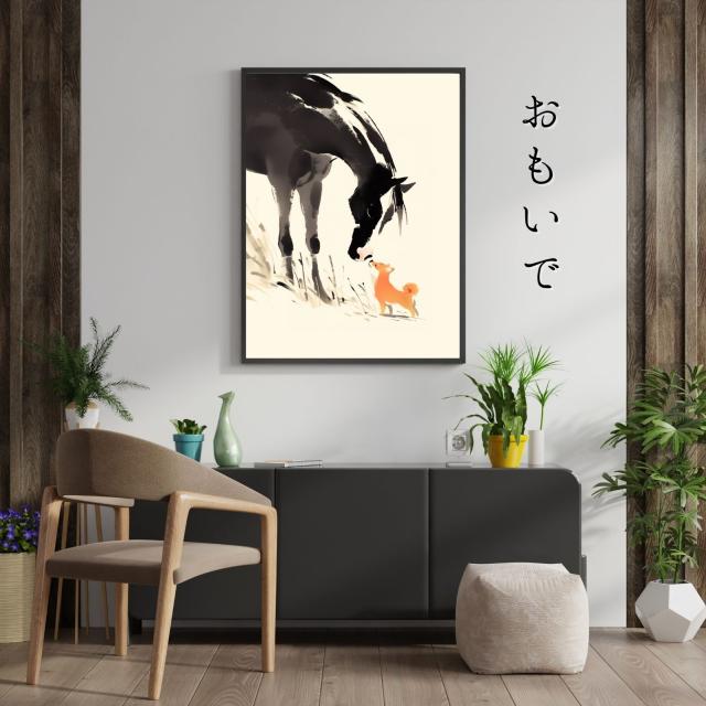 【福寿（2026年） - 柴犬・豆柴犬 No.5】午年・馬・謹賀新年・賀正・新春・迎春・子犬・ペットロス・うちの子・記念日・アートポスター・犬の絵・犬のイラスト・ギフト・プレゼント_4