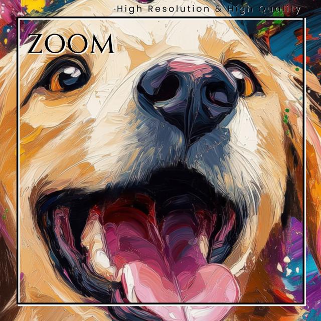 【虹色の人生 - ゴールデンレトリバー犬 No.1】レインボー・ペットロス・うちの子・記念日・アートポスター・犬の絵・犬のイラスト・ギフト・プレゼント_2