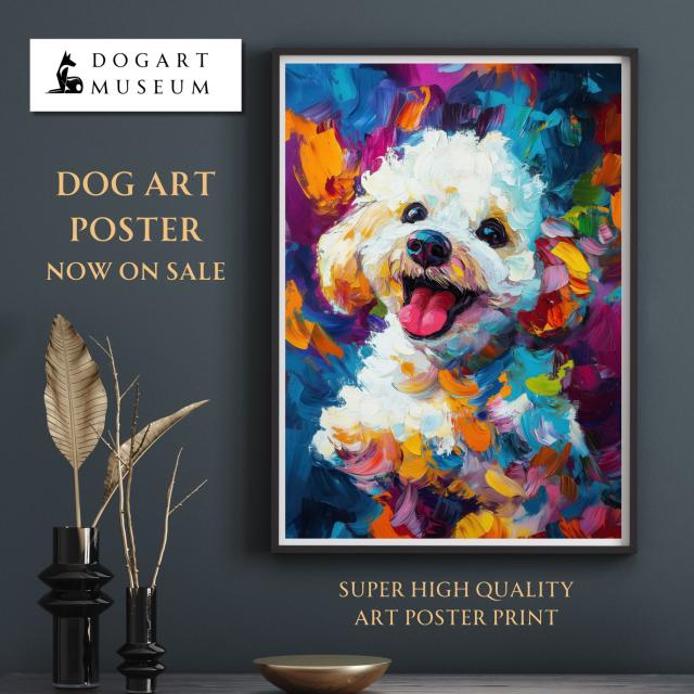 【虹色の人生 - トイプードル犬 No.2】レインボー・ペットロス・うちの子・記念日・アートポスター・犬の絵・犬のイラスト・ギフト・プレゼント