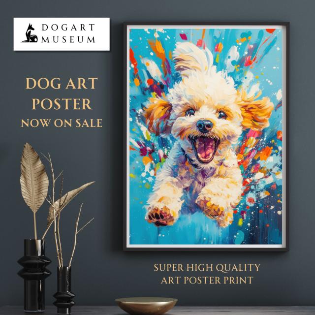 【虹色の人生 - トイプードル犬 No.3】レインボー・ペットロス・うちの子・記念日・アートポスター・犬の絵・犬のイラスト・ギフト・プレゼント
