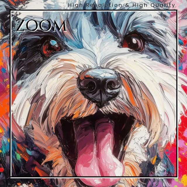 【虹色の人生 - シュナウザー犬 No.1】レインボー・ペットロス・うちの子・記念日・アートポスター・犬の絵・犬のイラスト・ギフト・プレゼント_2