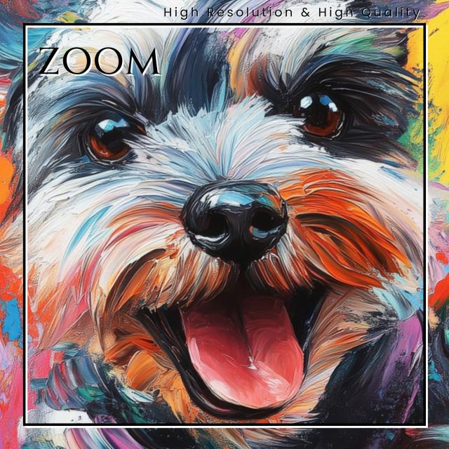 【虹色の人生 - シュナウザー犬 No.2】レインボー・ペットロス・うちの子・記念日・アートポスター・犬の絵・犬のイラスト・ギフト・プレゼント_2