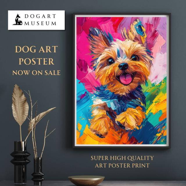 【虹色の人生 - ヨーキー・ヨークシャーテリア犬 No.2】レインボー・ペットロス・うちの子・記念日・アートポスター・犬の絵・犬のイラスト・ギフト・プレゼント