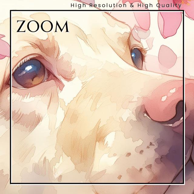 【桜犬戯舞 - ラブラドールレトリバー犬 No.1】桜・花見・春・花びら・子犬・ペットロス・うちの子・記念日・アートポスター・犬の絵・犬のイラスト・ギフト・プレゼント 7,154円